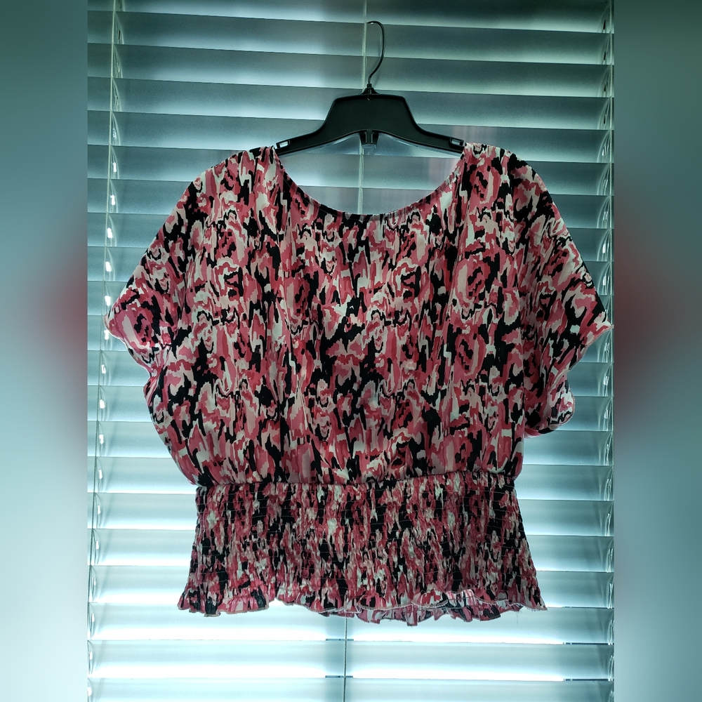 Batwing Sleeve Ballet Neckline Blouse - White -  Black - Pink